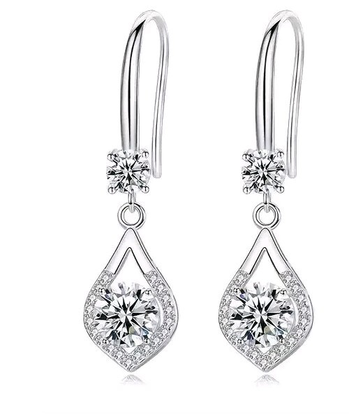 4 Carat Moissanite Hanging Earrings