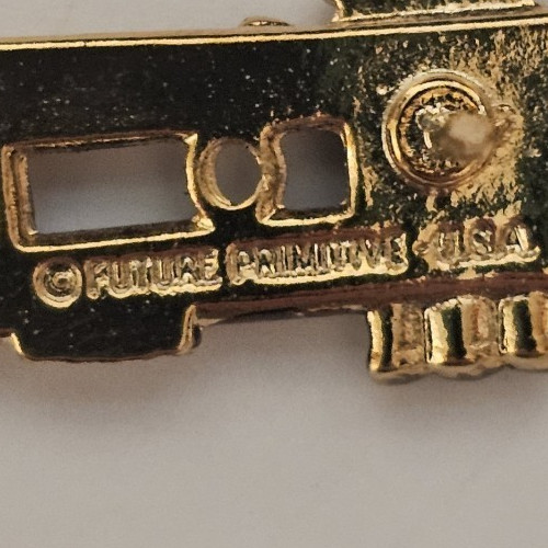 VTG Future Primitive Gold Tone Trumpet Musical Instrument Pin Museum Quality