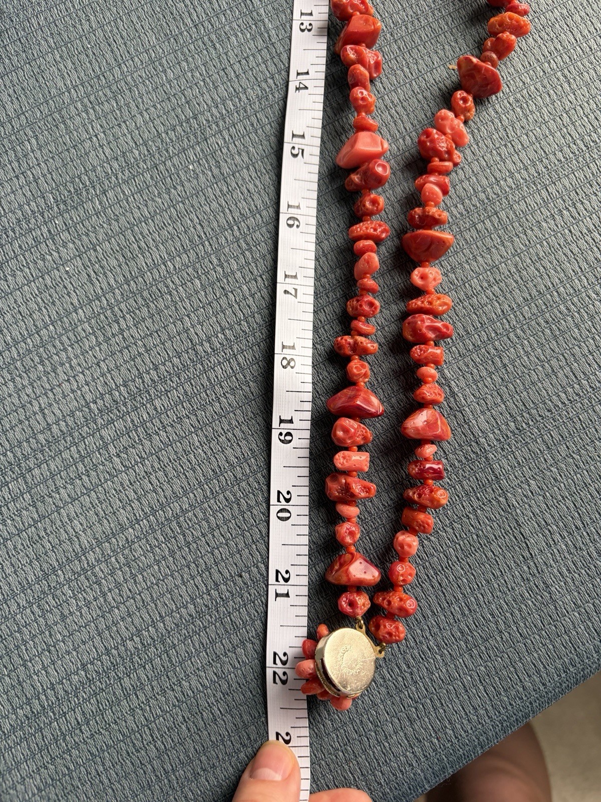 Vintage Western Germany Double Strand Simulated Coral Necklace