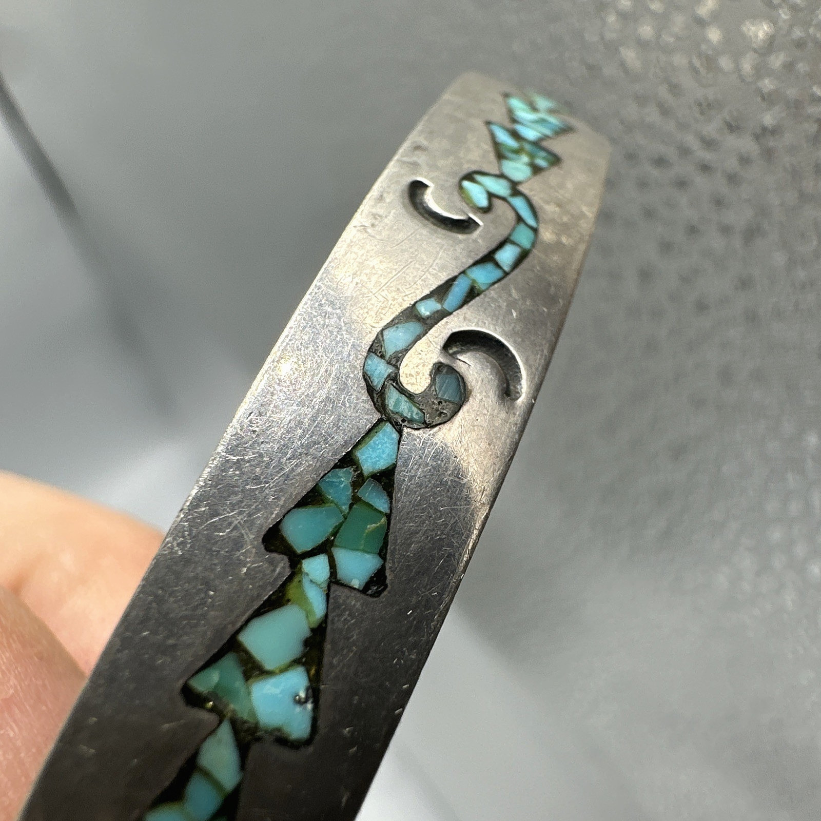 Vtg Gene Gibson Navajo Sterling Silver Turquoise Native American Cuff Bracelet