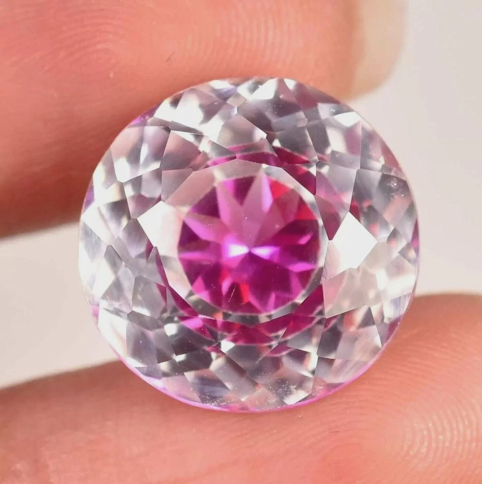 Certified Natural Pitambari Sapphire Bi-Color 10.55 Ct+ Round Cut Loose Gemstone