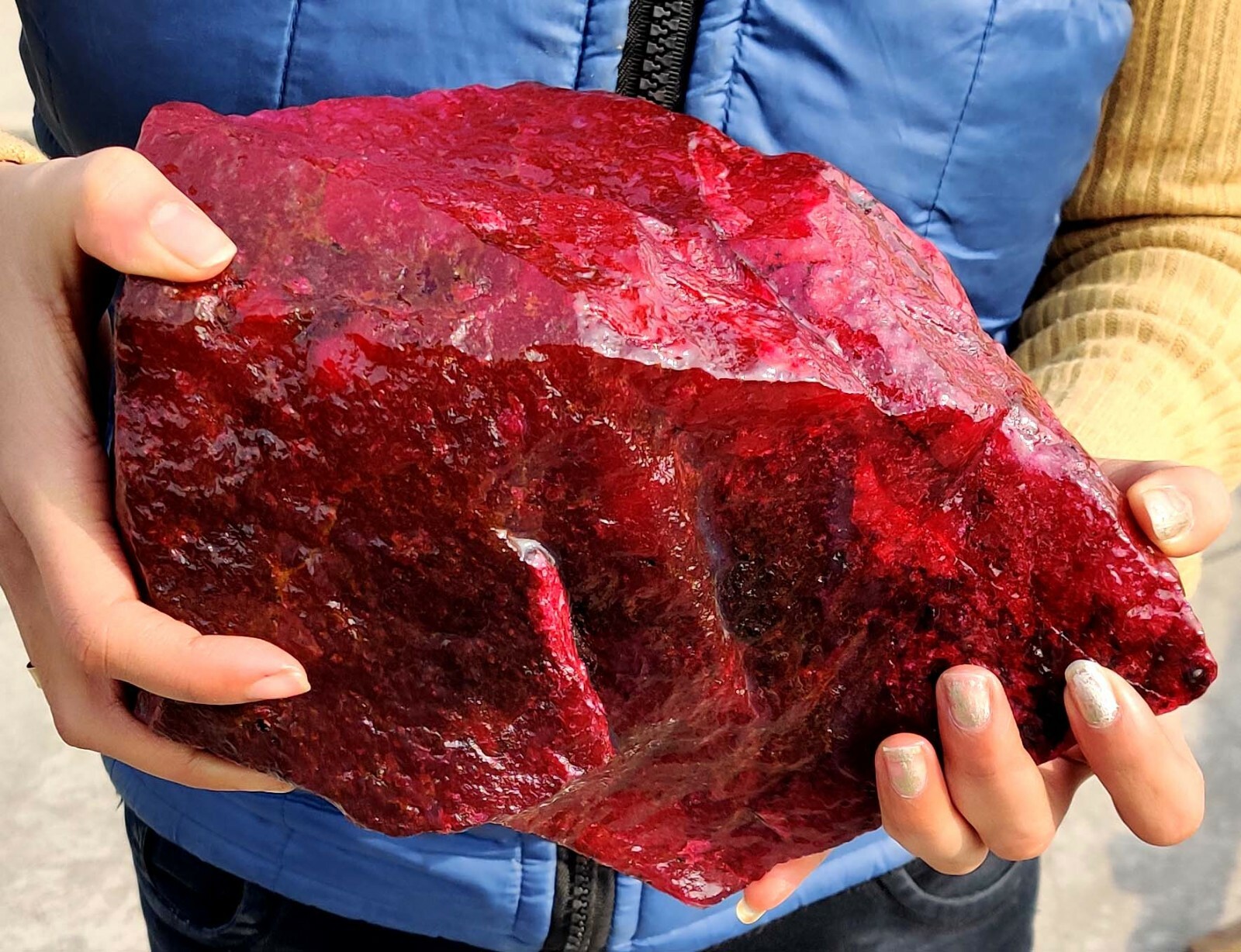 DYED 3760 CT RED RUBY NATURAL AFRICAN CERTIFIED GEMSTONE HUGE ROUGH MKO