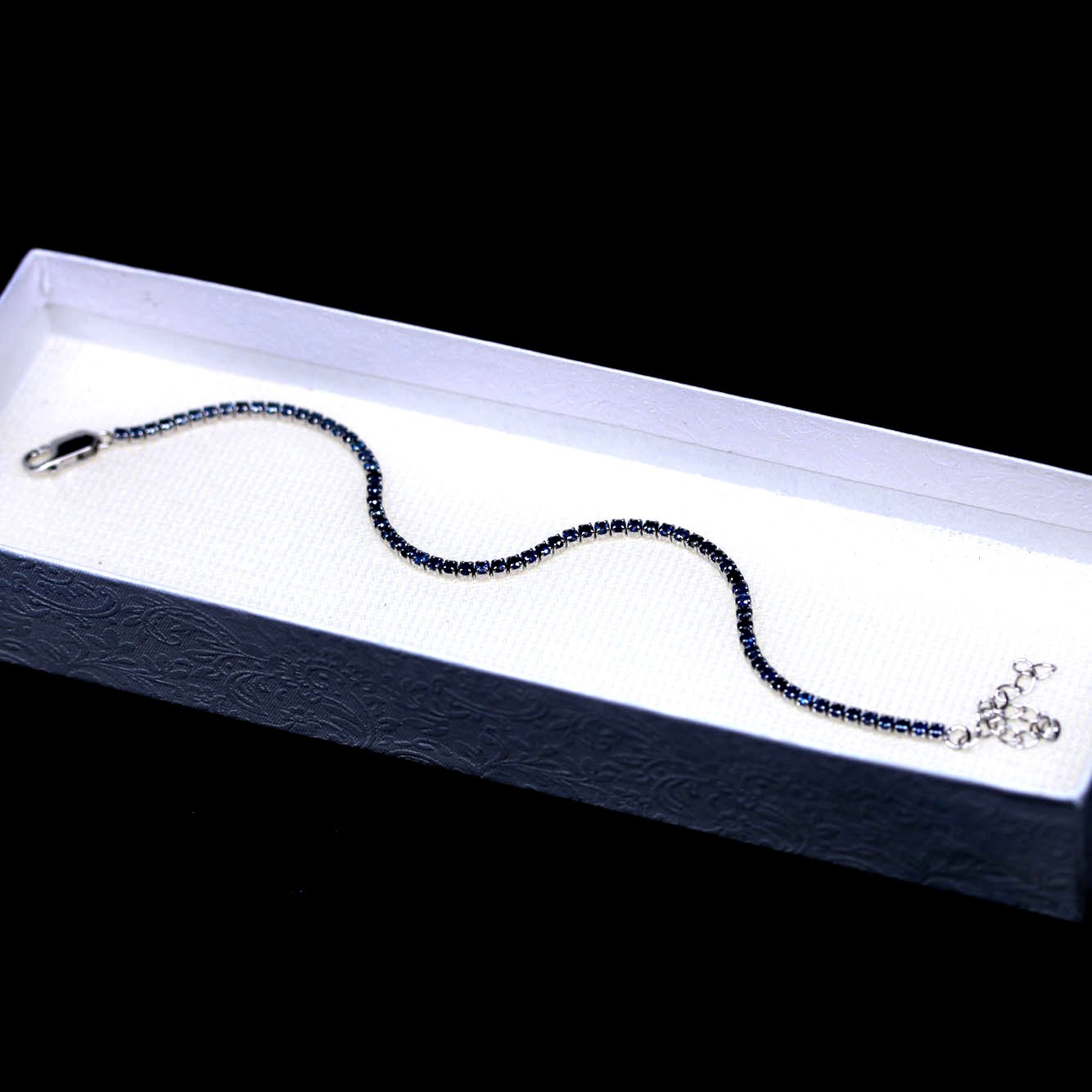 Natural Blue Sapphire Bracelet 9 in Gift For Her Handmade 925 Sterling Silver