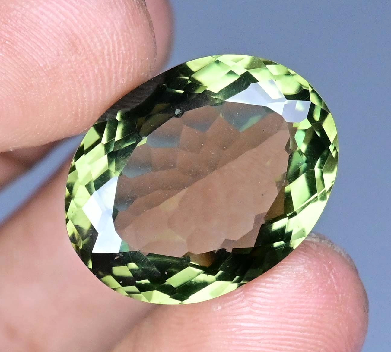 28.75 Ct Natural Greenish Moldavite Oval Certified Flawless Loose Gemstone