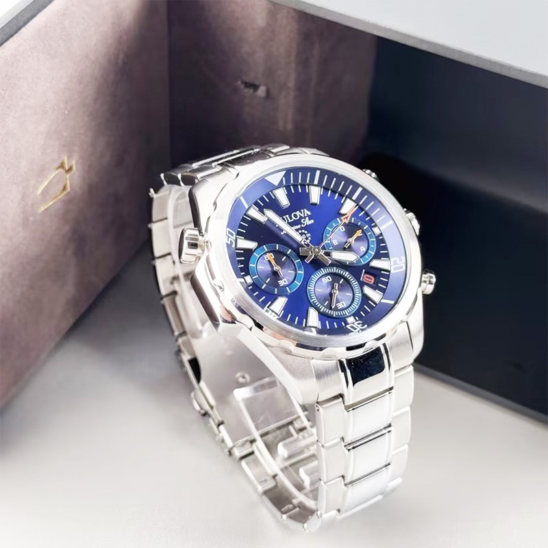Bulova 96B256 Marine Star Blue Dial Chronograph Quartz Men’s Watch 44MM