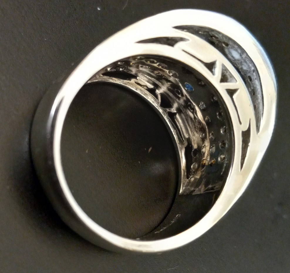 Victoria Wieck Sterling Silver 6.12ct Absolute & Simulated Sapphire Bridge Ring