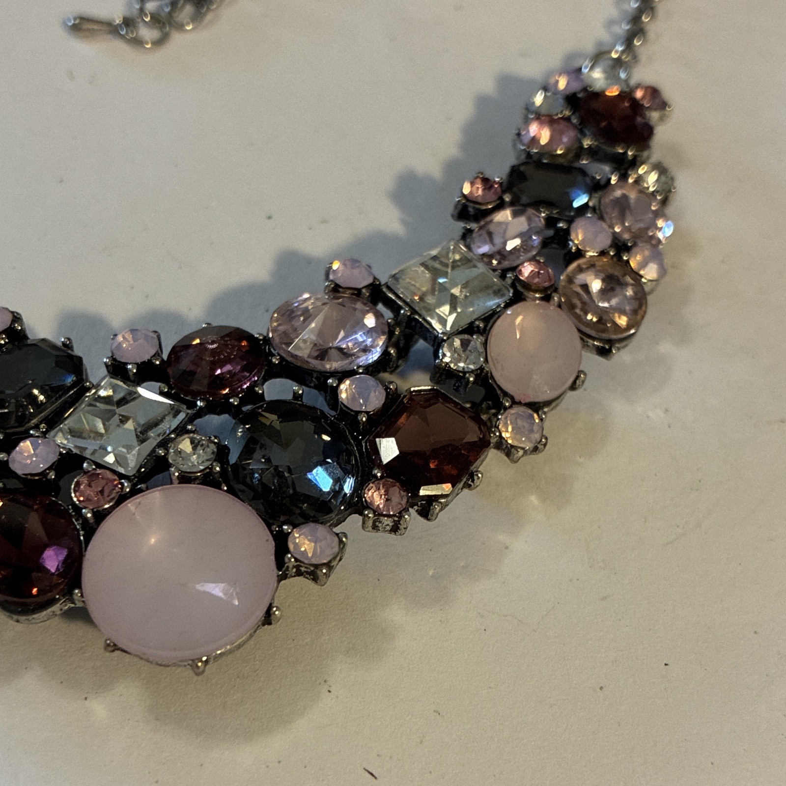 Premier Designs Ballet Slippers Pink Crystal Cluster Statement Bib Collar Neckla