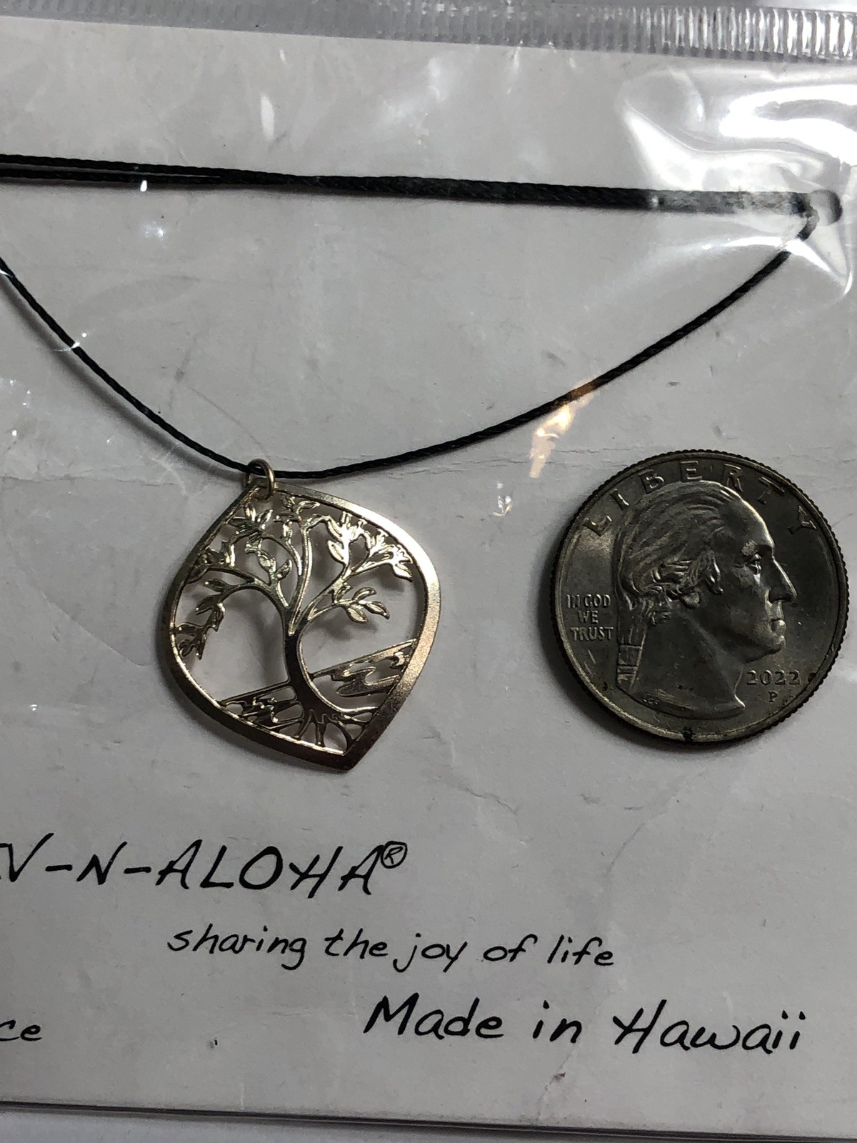 Leighton Lam Necklace Tree of Life Pendant Hawaii Liv-N-Aloha 17 inch – NEW