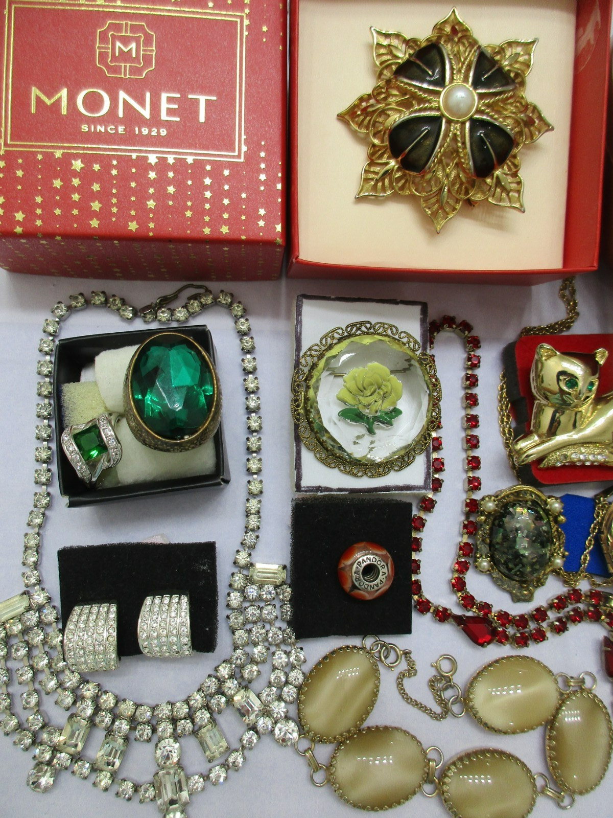 Vtg-Now Jewelry Lot Locket Cameo Heart Box AUSTRIA MONET PANDORA 925 +s/signed