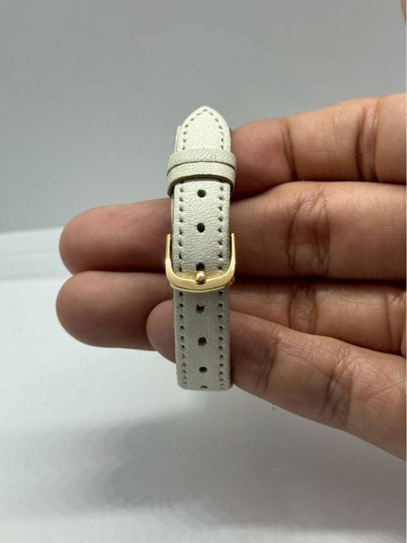 YEMA Wristwatch Watch Square Gold White Dial Roman Numerals Quartz No Box r#
