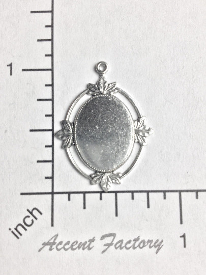 21704 – 2 Pc Victorian 15×11 Setting Charm Jewelry Finding Silver Ox