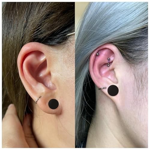 8G-25mm Black Soft Solid Silicone Ear Gauges Stretching Kit Black 8G-25mm