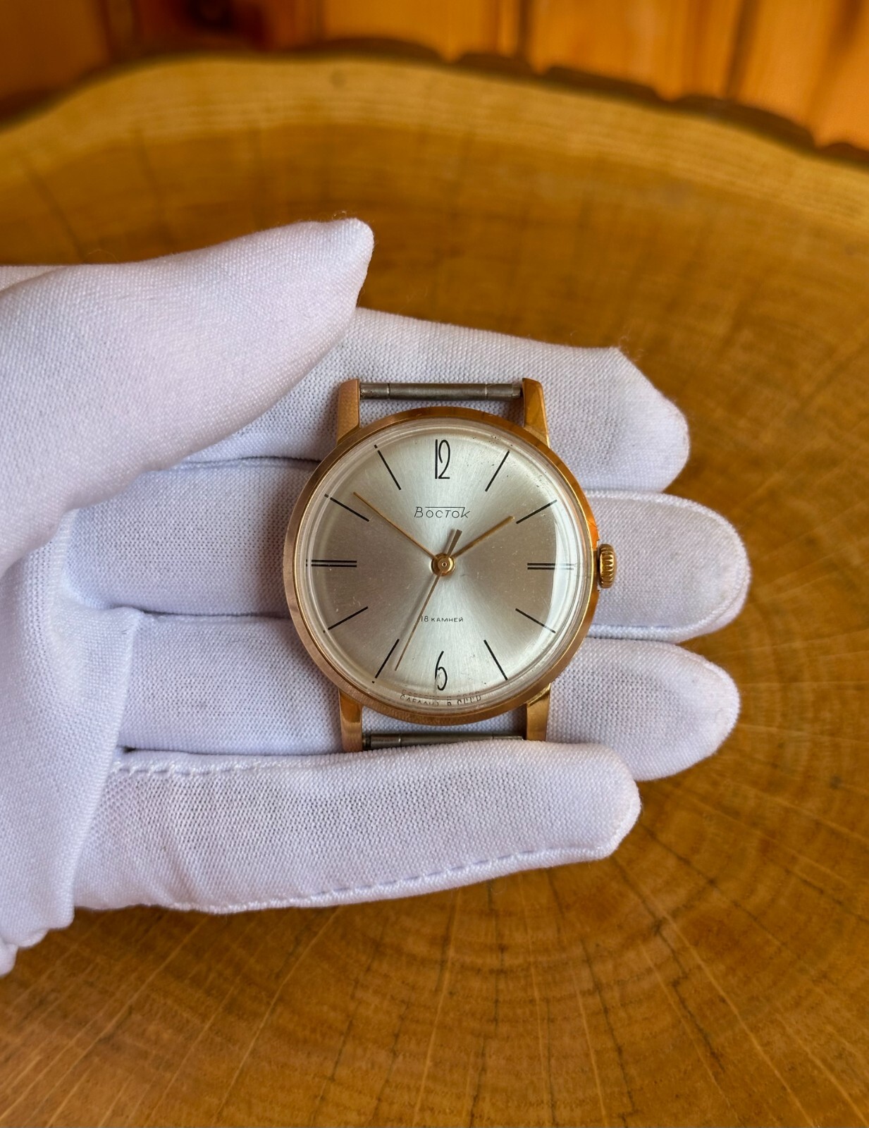 Vostok 2209 Gold Plated AU20 Vintage Original Soviet Classic Luxury Watch 1970s