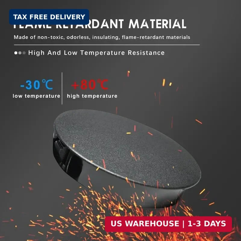 15PCS 1-1/4 In/32 mm Plastic Hole Plugs, Black Flush Mount Panel Plugs Button Lo