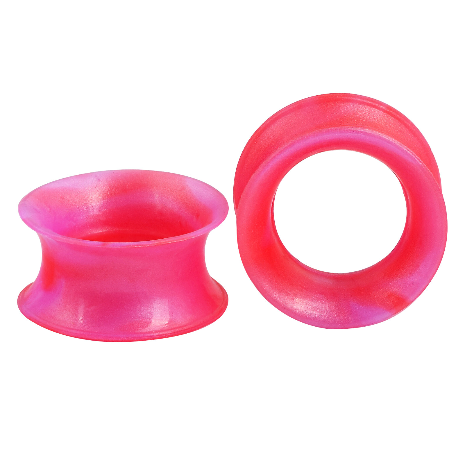 Pair Colorful Thin Silicone Ear Tunnels Plugs Gauges Earskin Earlets Flesh Gauge