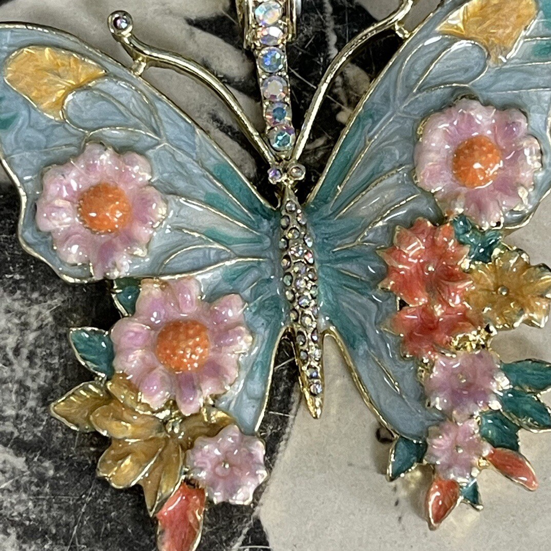 New Vintage Literary Retro Heavy Industry Colored Enamel Butterfly Pendant