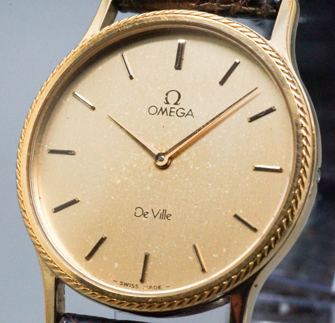 VINTAGE 1980s OMEGA De Ville Cal.1365 Push Crown Gold 31mm Unisex Quartz Watch