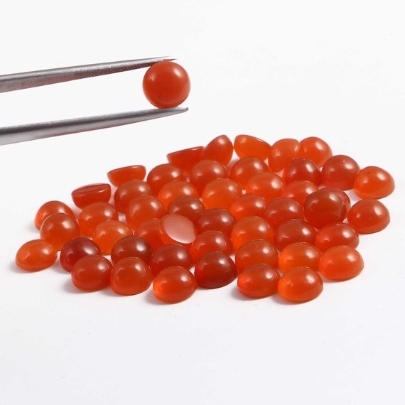 Natural Carnelian Round Cabochon 3mm To 15mm Loose Gemstone