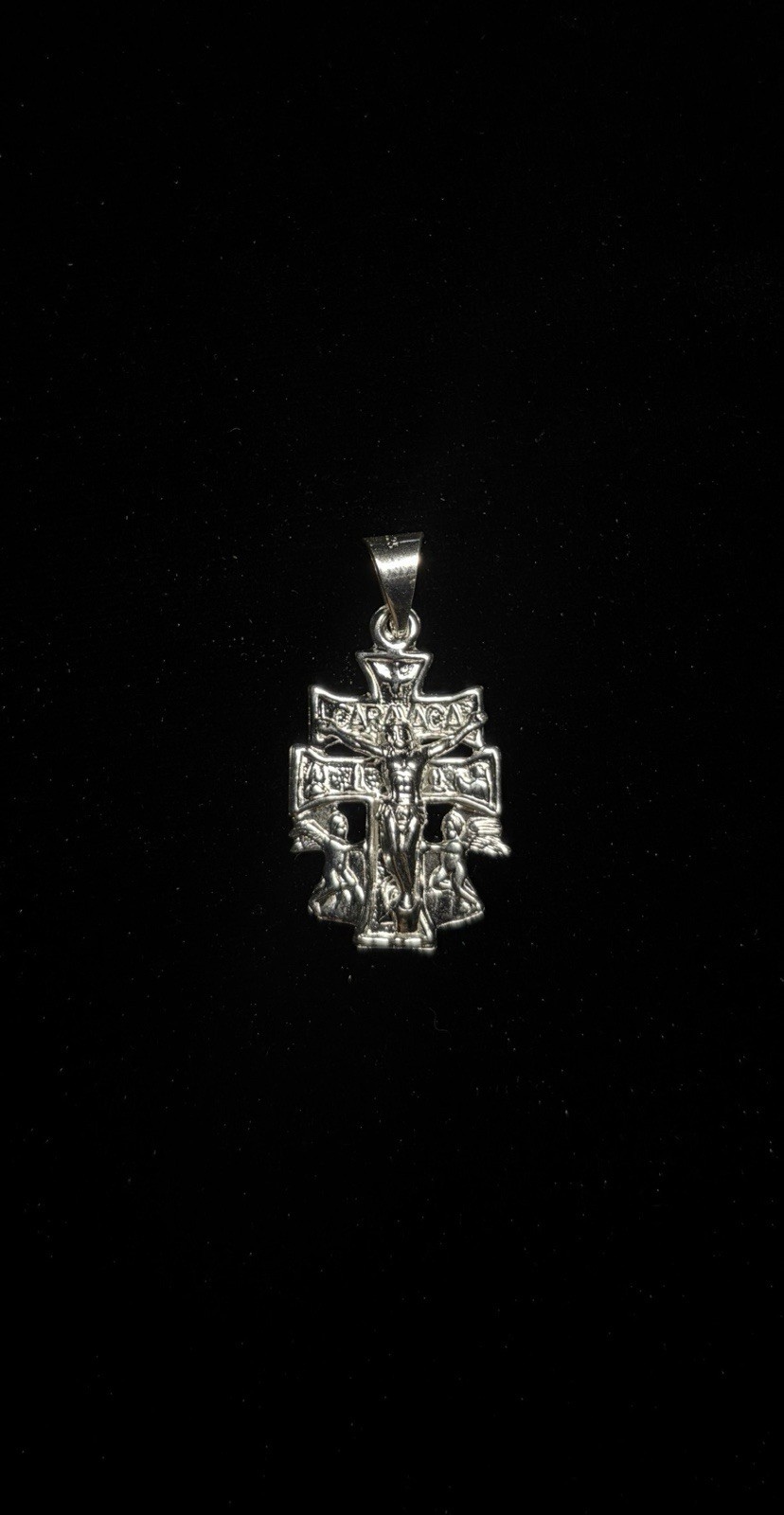 Solid 925 Sterling Silver Caravaca/Crucifix Pendant with 925 Stamp