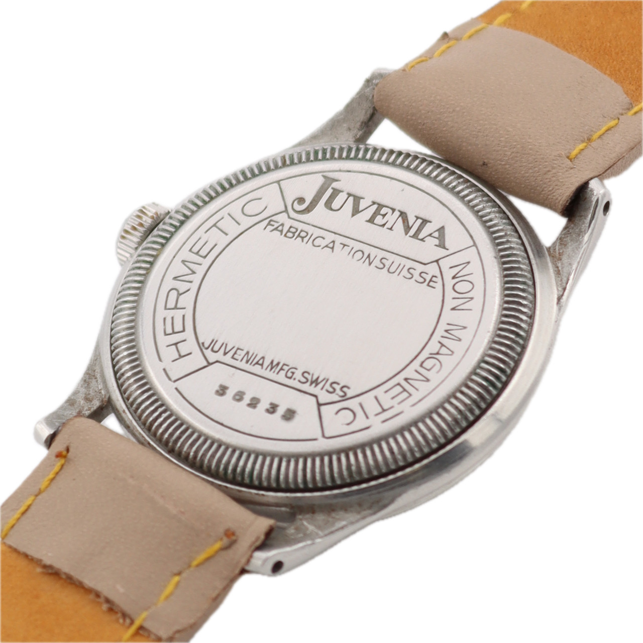 Vintage 33mm Juvenia Military Style Men’s Mechanical Wristwatch Swiss Steel