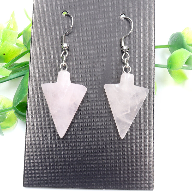 Wholesale 12Pair Natural Gemstone Arrow Earrings Healing Crystal Charm Pendant