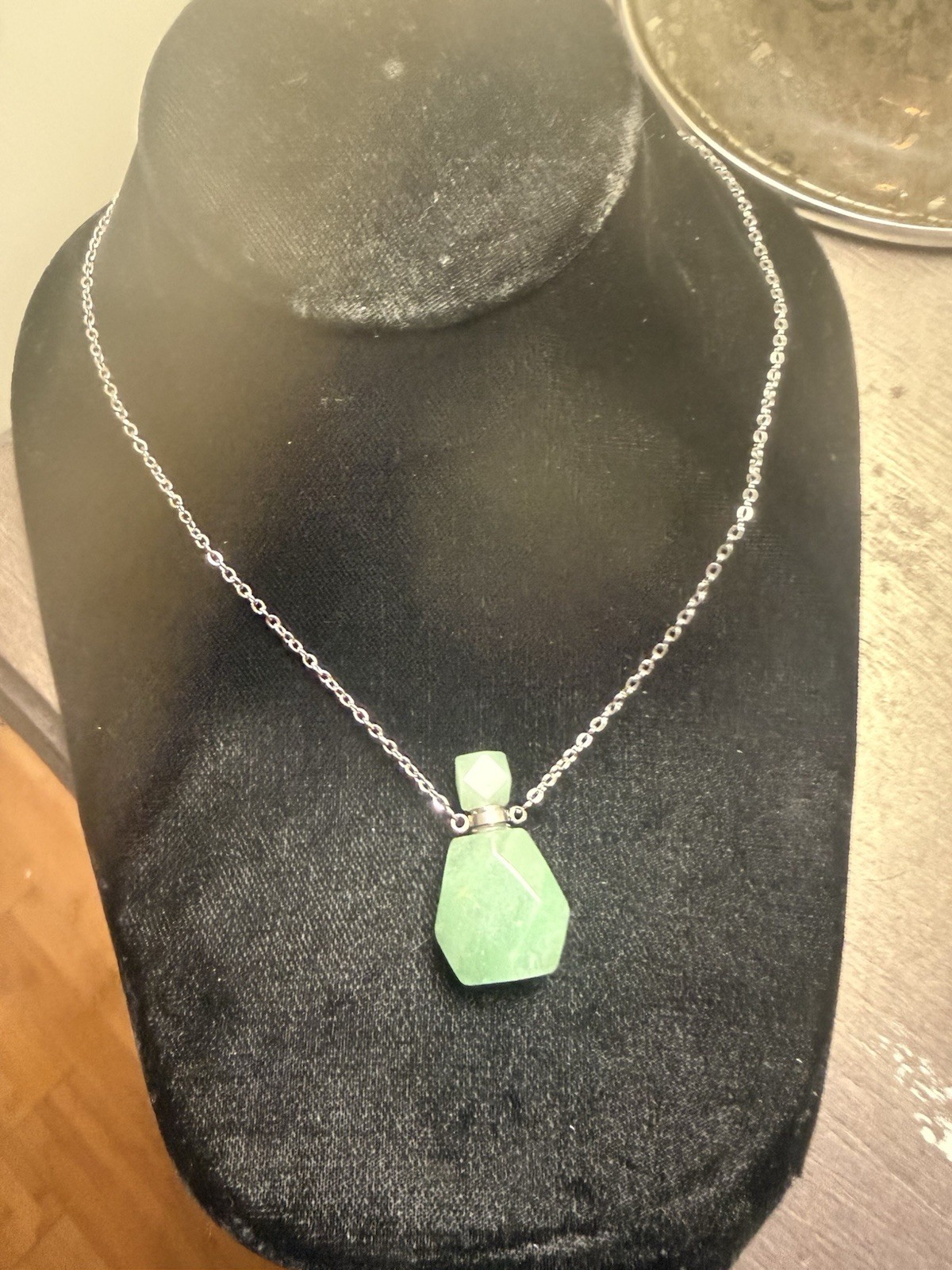 Green Aventurine Essential Oil Bottle Pendant Poison Potion Bottle Necklace