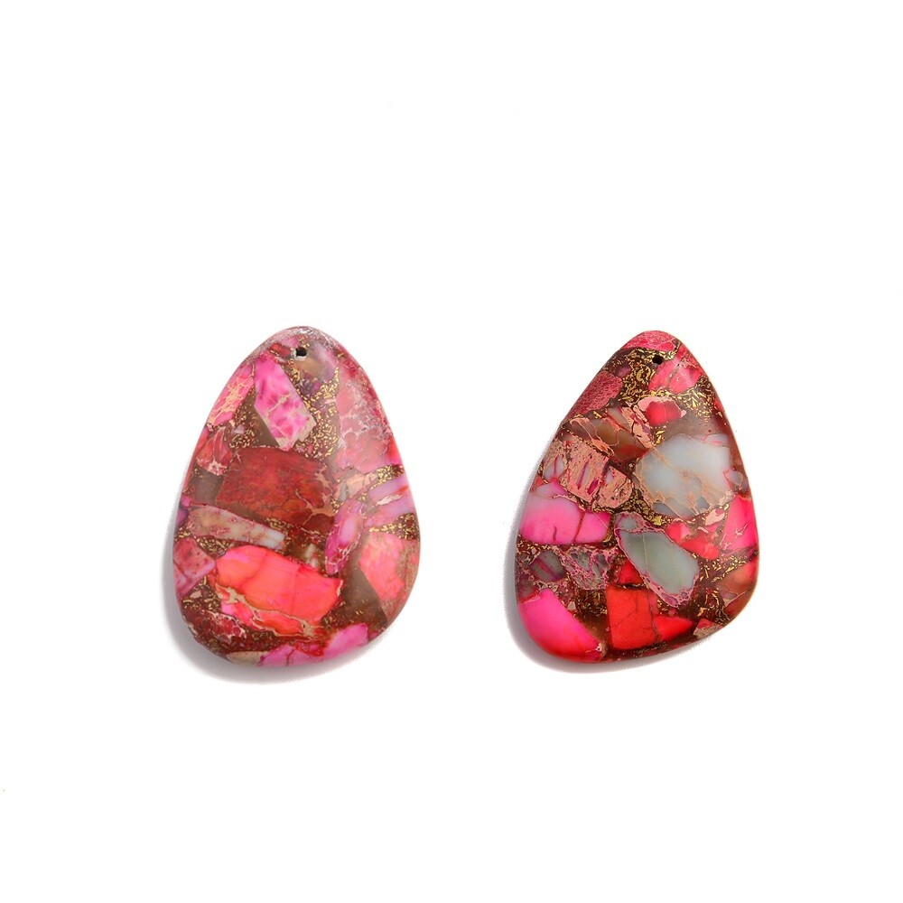 Red Sea Sediment Jasper Pendant Teardrop or Irregular Shape Approx 30x40mm