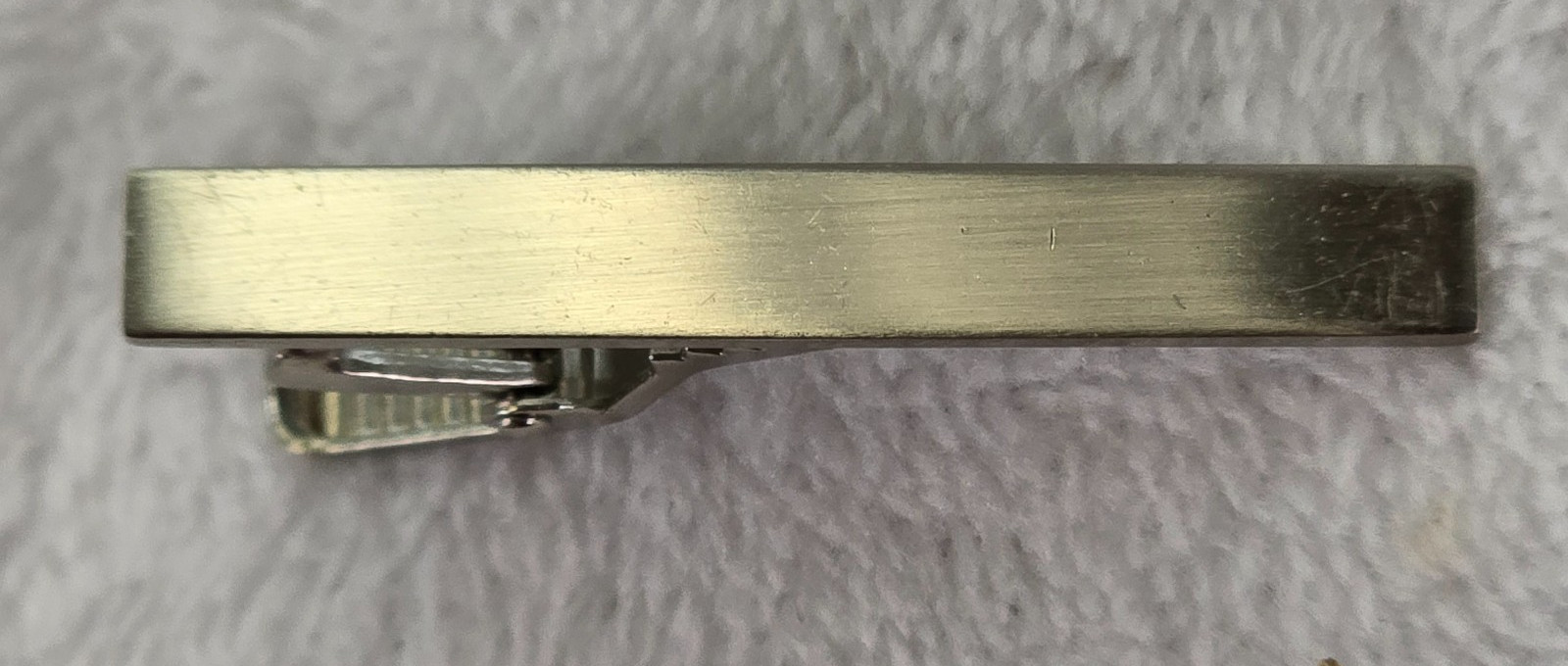 Vintage Stainless Steel Tie Clip Brushed Silver Tone Metal No Pattern