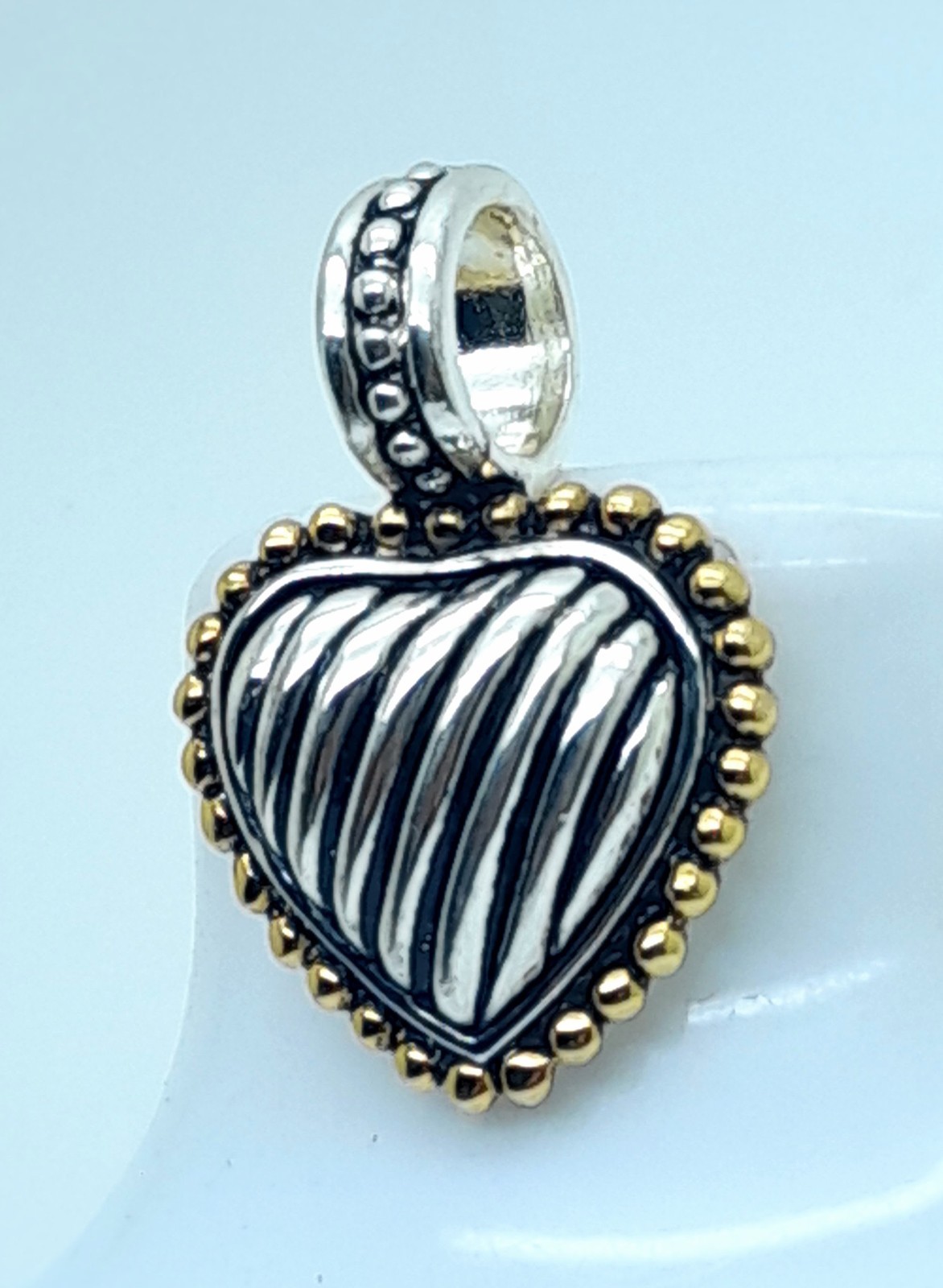 Vintage 3d heart shape black & Silver & gold Dot Texture fashion jewelry Pendant