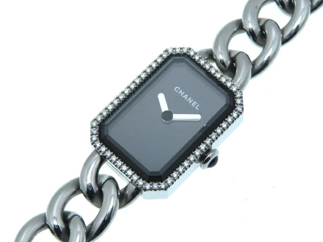 Chanel Première Diamond Bezel H3252 Stainless Steel 15mm Black Dial #DW1525