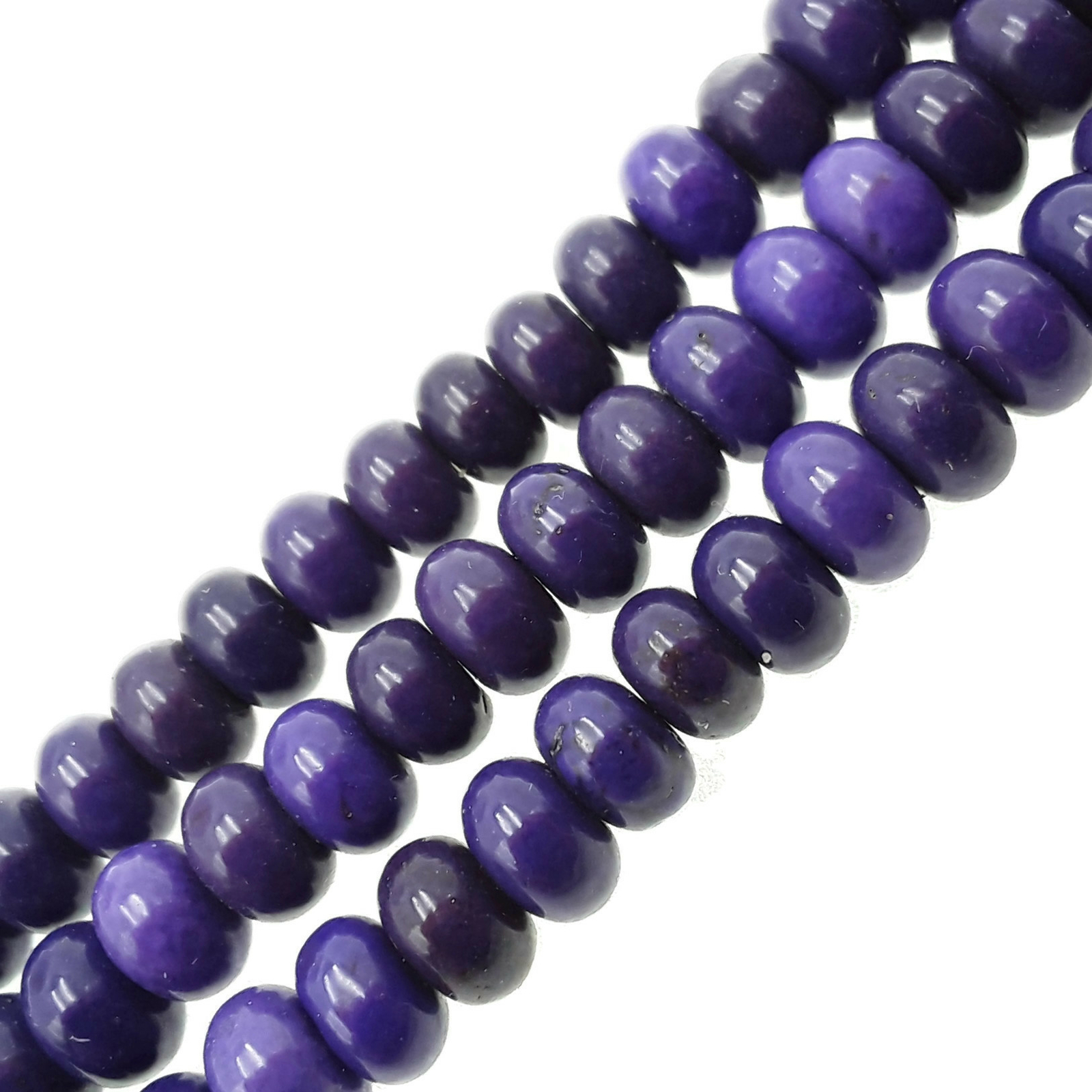 Purple Magnesite Turquoise Smooth Rondelle Beads 3x4mm 4x6mm 15.5″ Strand