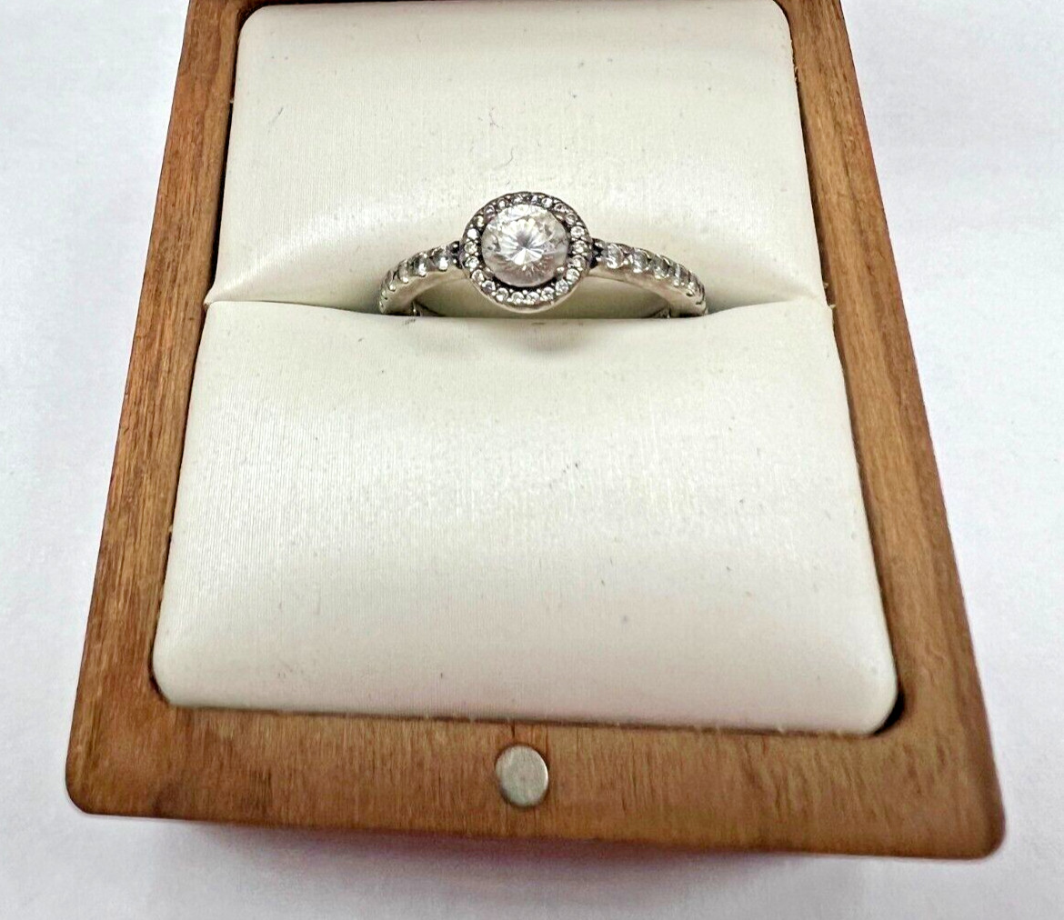 Pandora SS Classic Elegance CZ Halo Ring Size 6.75 #190946CZ [034DuW]