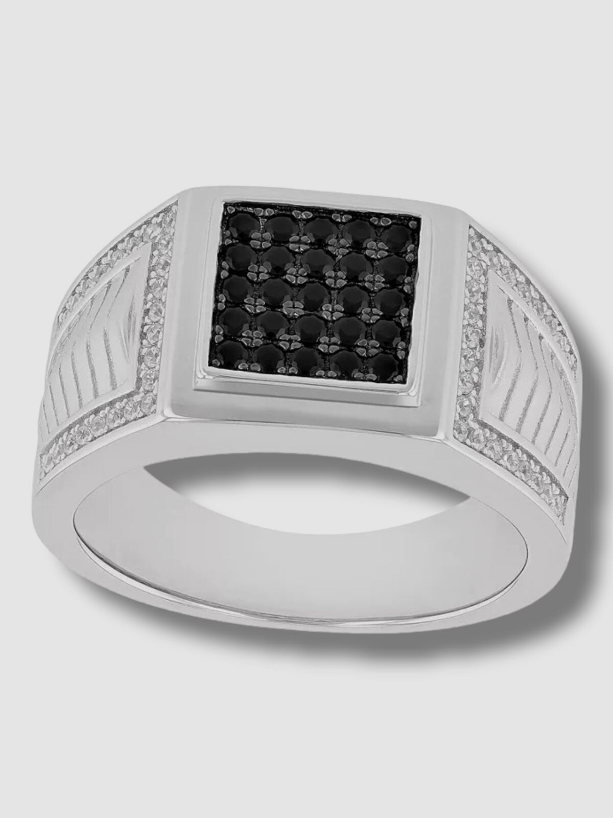 $119 C & C Jewelry Men’s 925 Sterling Silver Cubic Zirconia Gents Ring Size 10