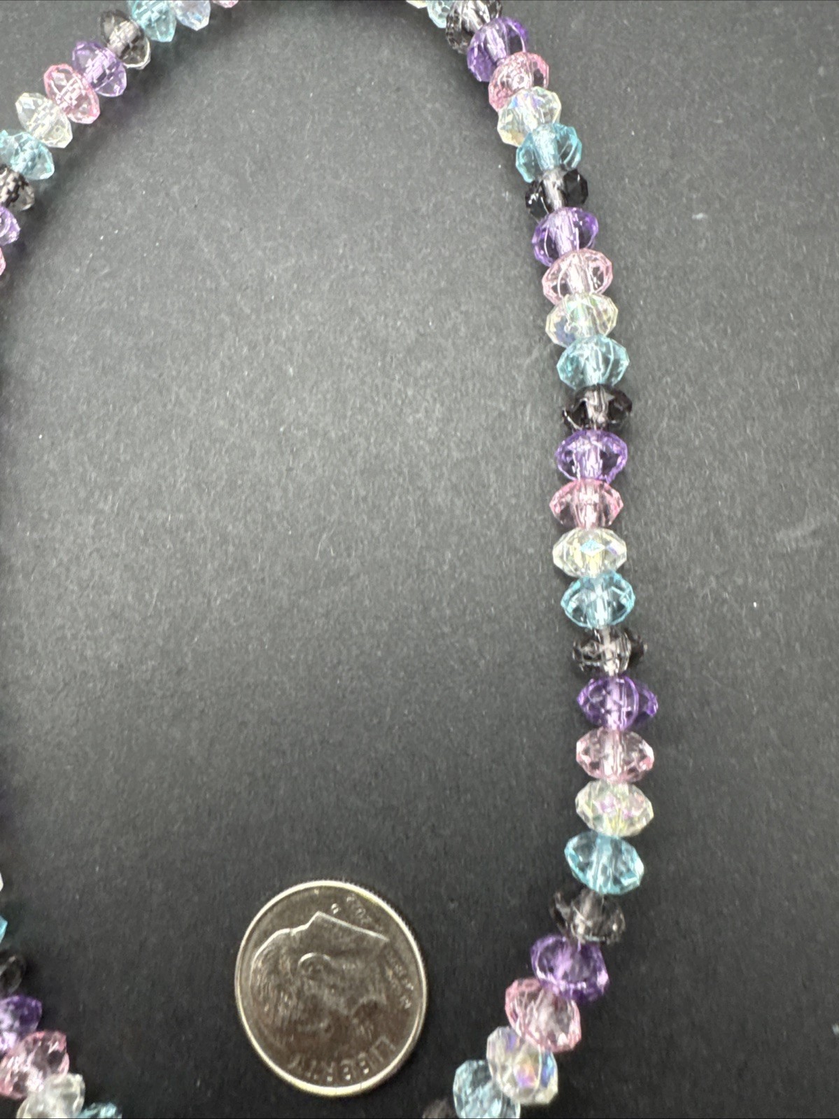 Stretch Choker Pastel Beads With Moon Iridescent Bling FREE SHIPPING!