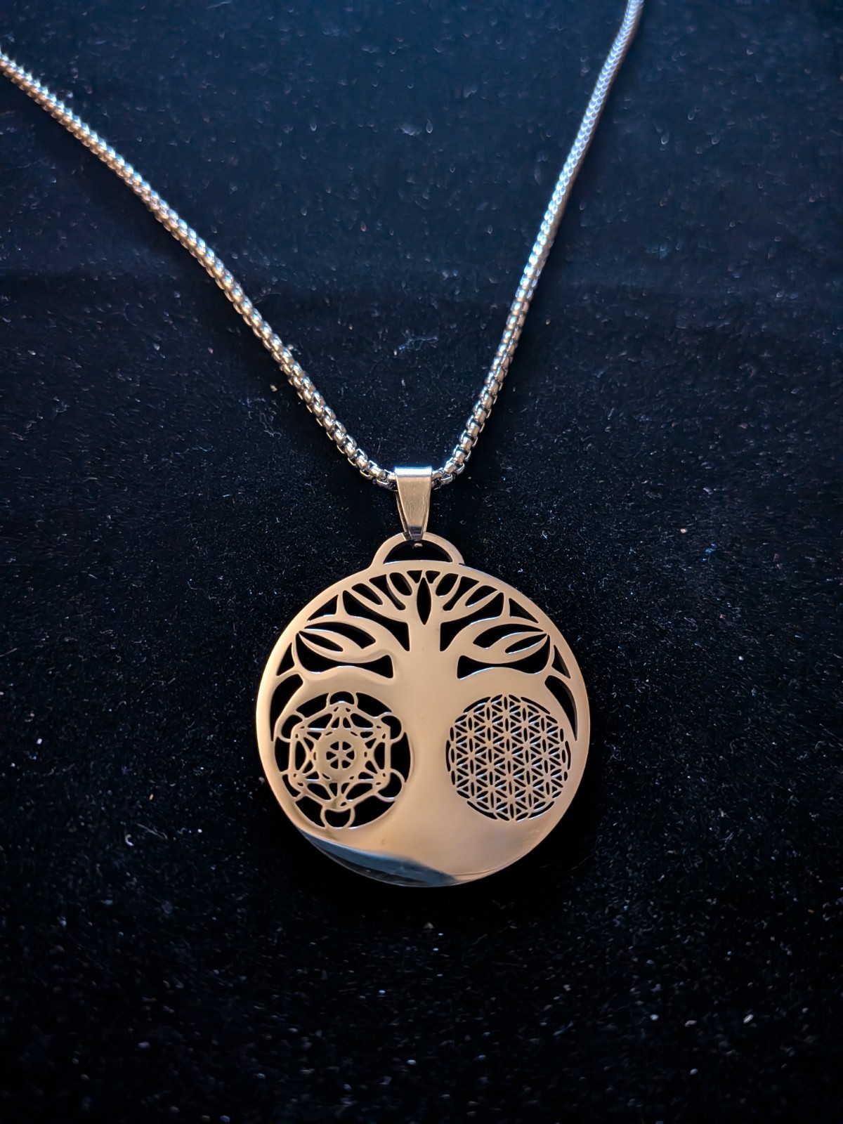 Metatron’s Cube, Tree of Life, Flower of Life, 3-in-1 Sacred Geometry, 2Pendants