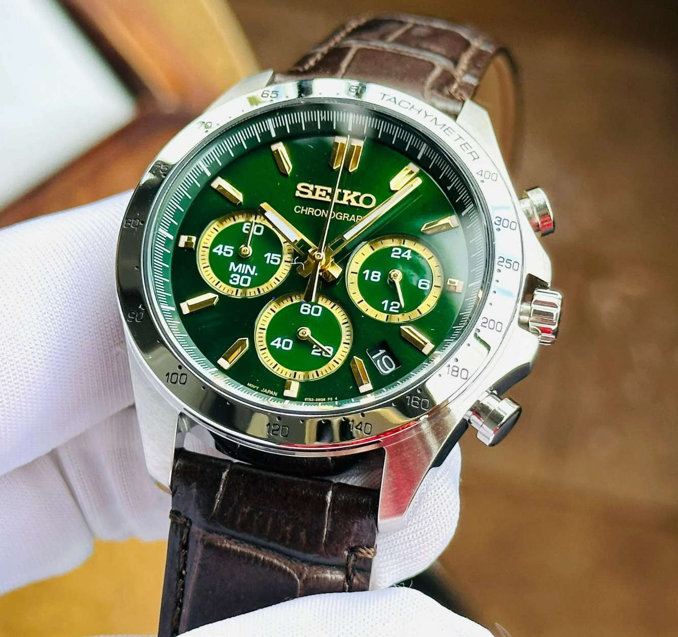 Seiko Spirit Chronograph Green Dial Stainless Steel Men’s Watch SBTR017