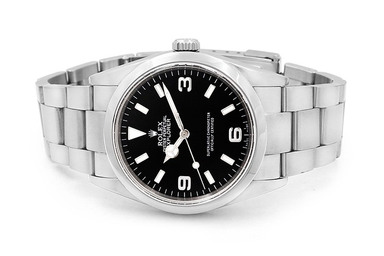 Rolex 36mm Explorer Stainless Steel Pre-owned Watch #114270 with Paper Year 2005