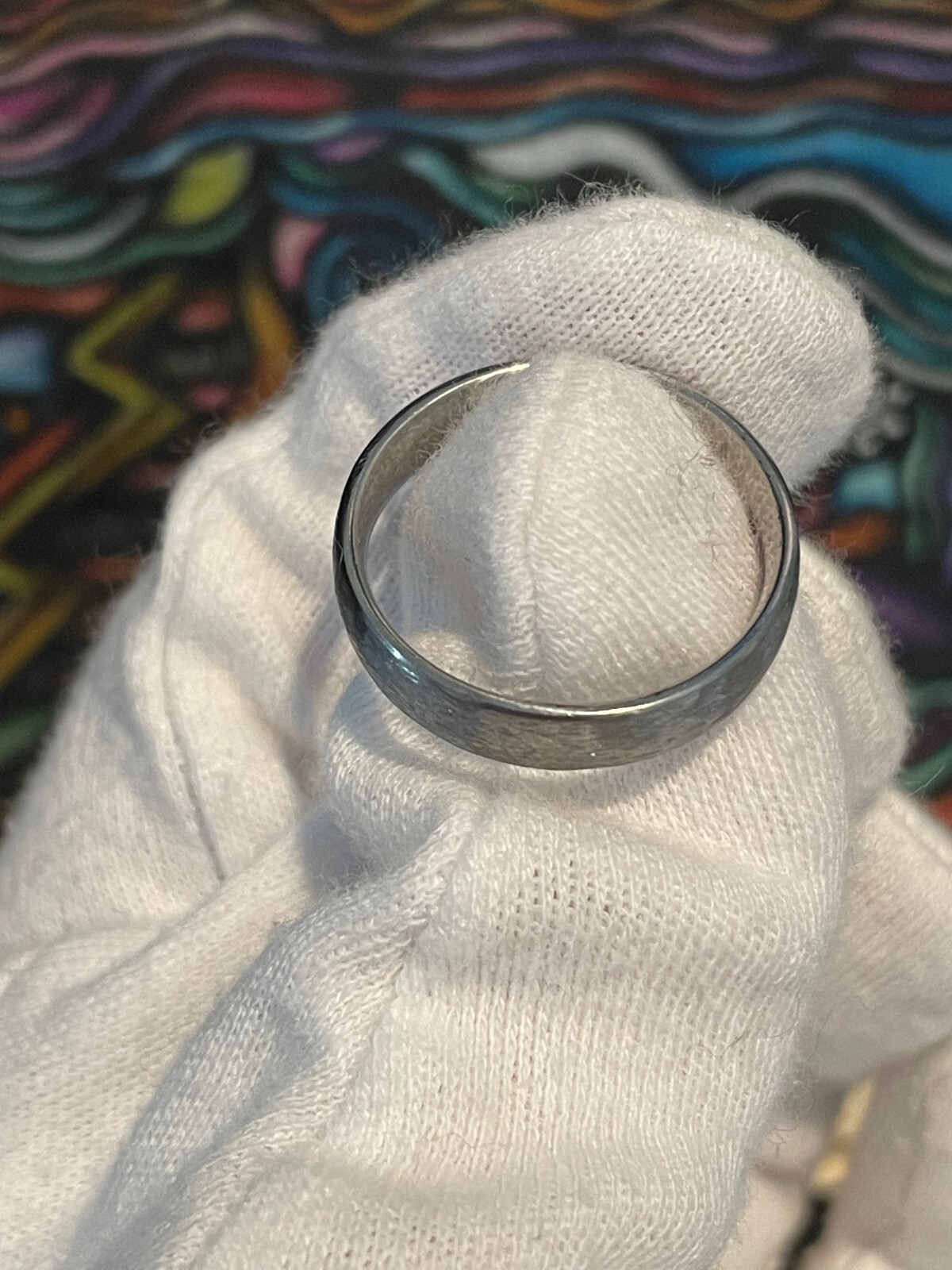 Low/Thin Dome Profile, Rugged Brush, Titanium Band, 5mm Width Pictured