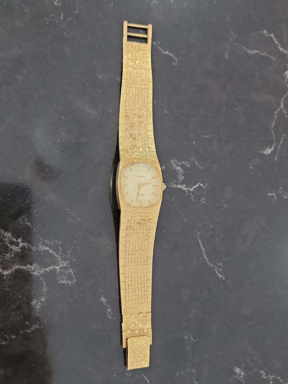 Vintage Men’s Wittnauer Integrated Bracelet Gold Quartz Watch New Battery