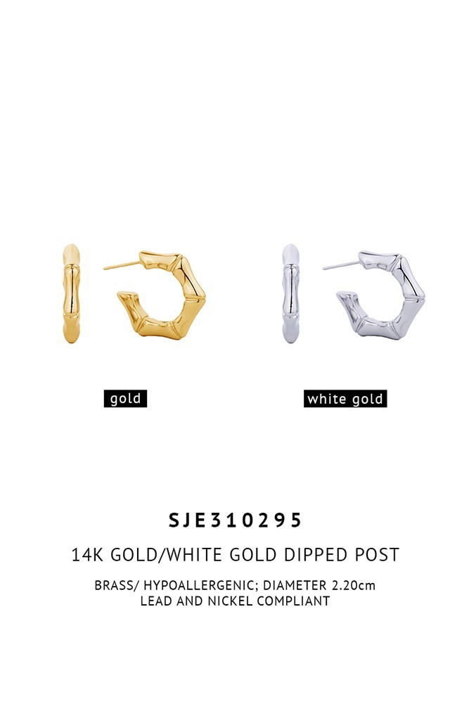 Do Everything in Love 14K Gold/White Gold Dipped Post Earrings KOREA 6cm