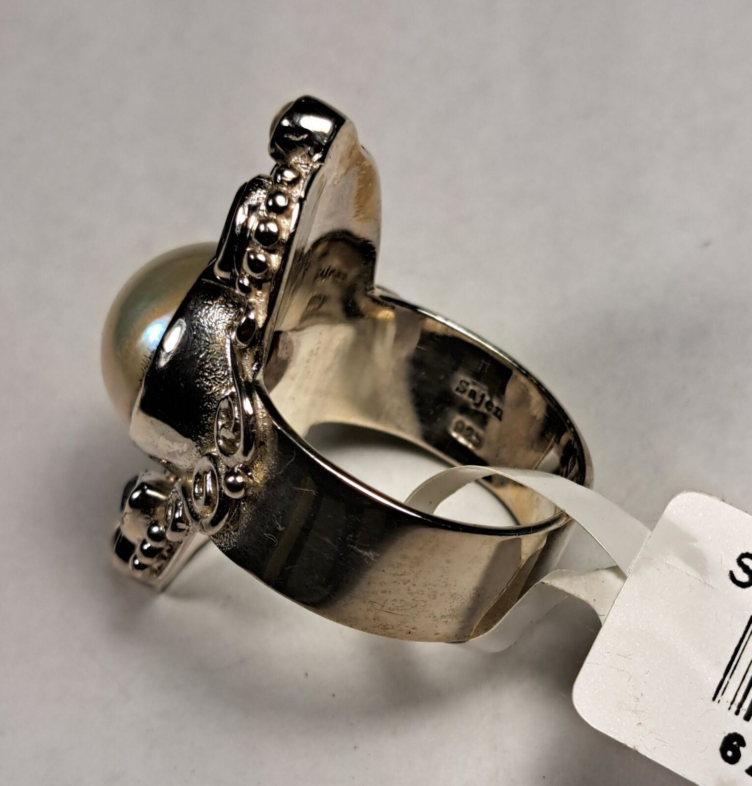 SAJEN Sterling Silver White Mabe Pearl Iolite Moonstone Ring 6 7 8 10 NEW