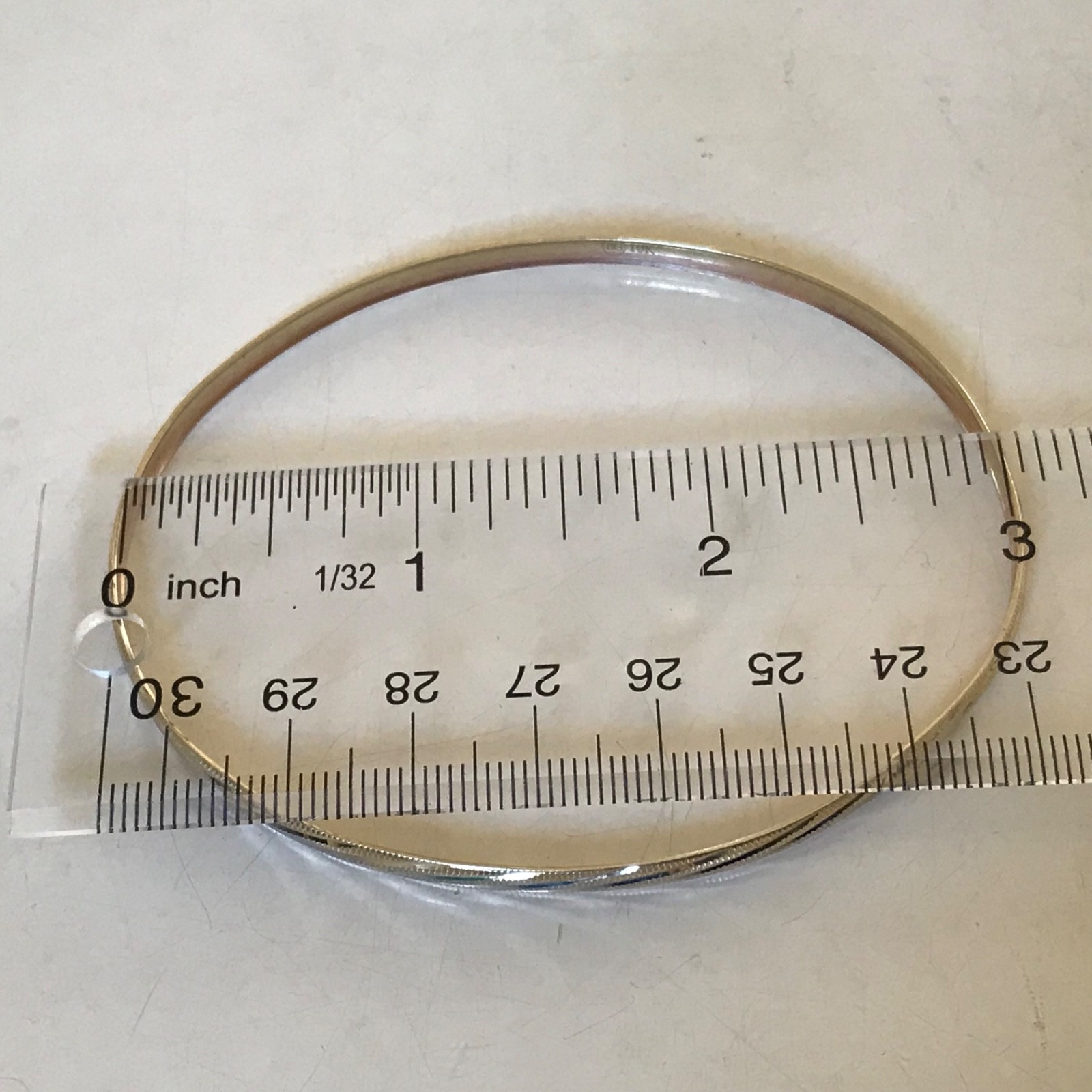 10k gold bangle bracelet 4.7g 4mm yellow gold slip on large trio 3×2.5”