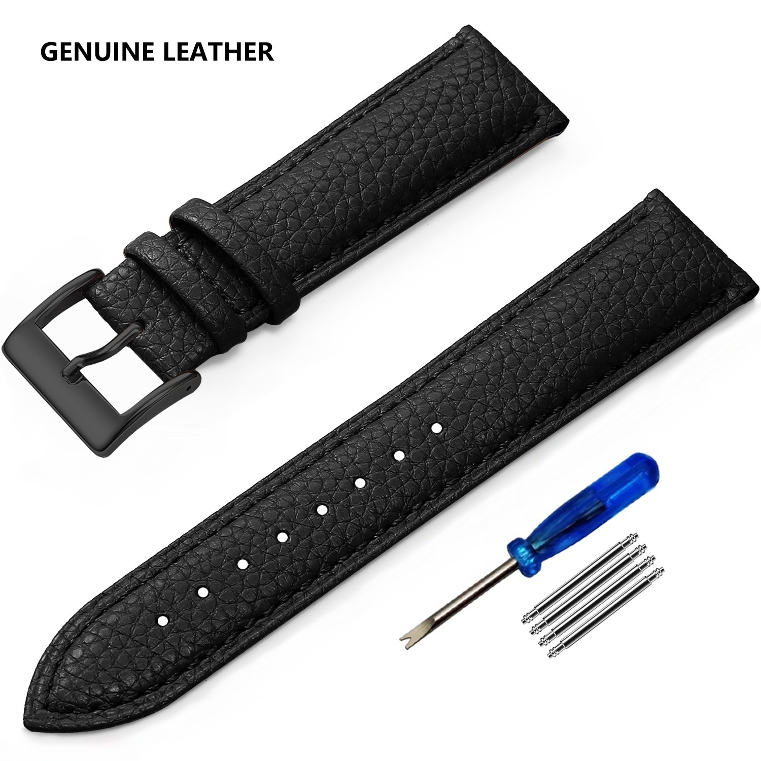 Correa De Reloj De Cuero Genuino Unisex De Pulsera De Alta Calidad + Herramienta