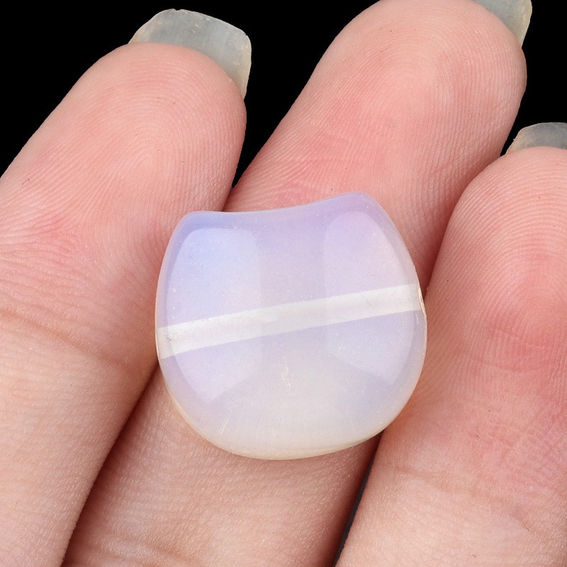 10Pcs 16x15x8mm White Opal Faceless Cat Head Horizontal Holes Beads ETY47