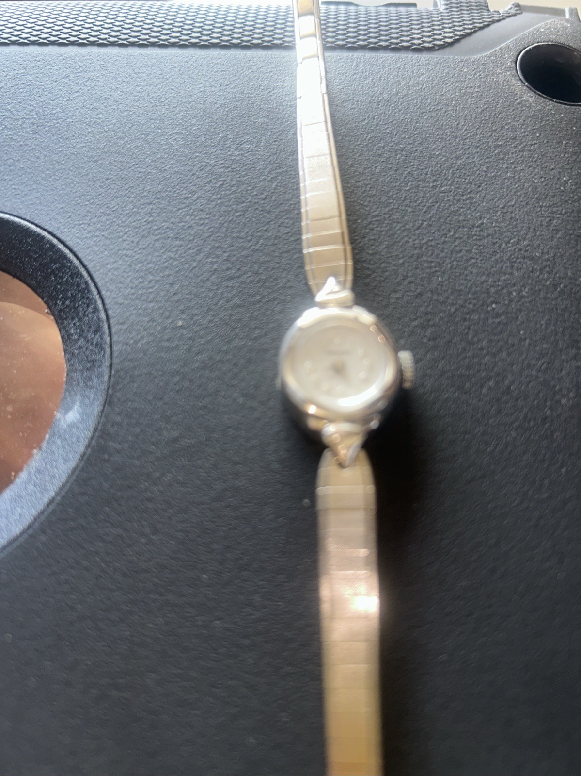 Vintage Helbros Ladies Dainty Watch Duo Tone White Dial Quartz Analog Long