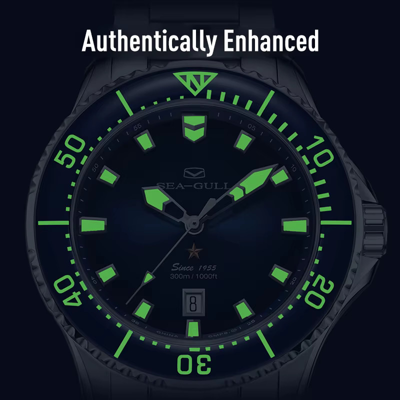 Seagull Automatic 40mm Watch Ocean Diver Wristwatch 300m 30ATM Waterproof