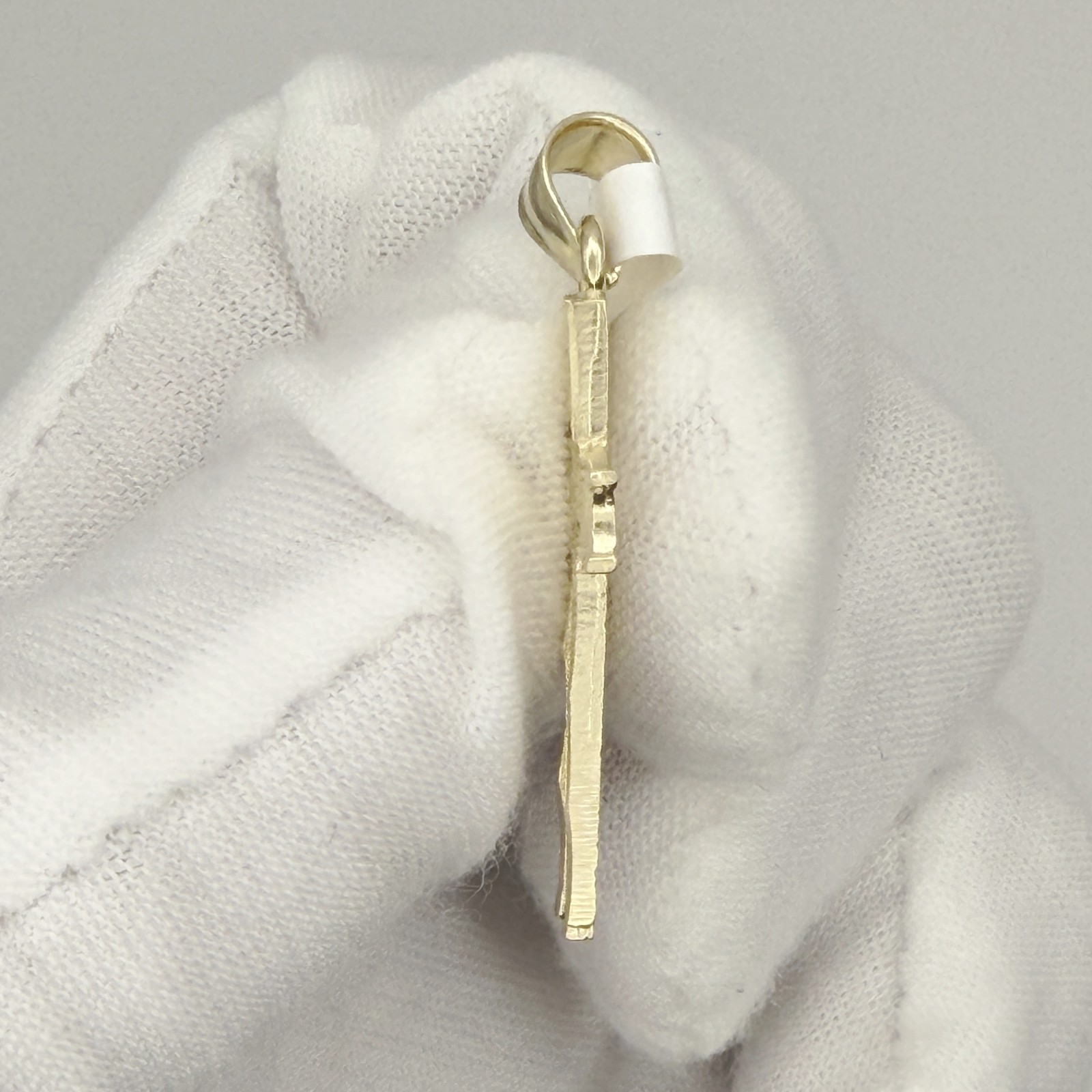 10k Yellow Gold Unisex Cross Religious Charm Pendant Jewelry Gift For Her Him