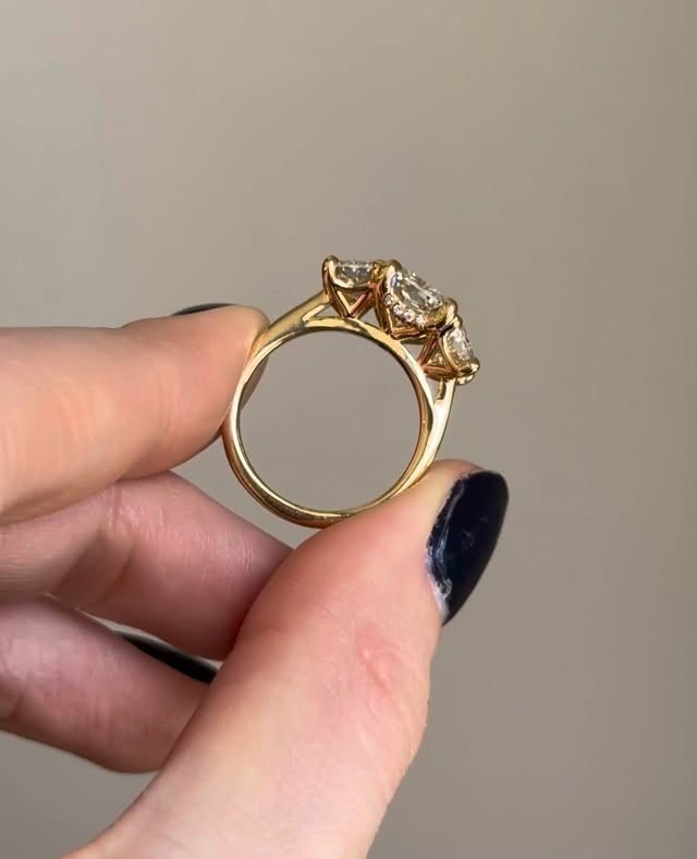 4.90 Ct Radiant Lab Grown Diamond Ring 14K Yellow Gold Elegant Engagement Ring