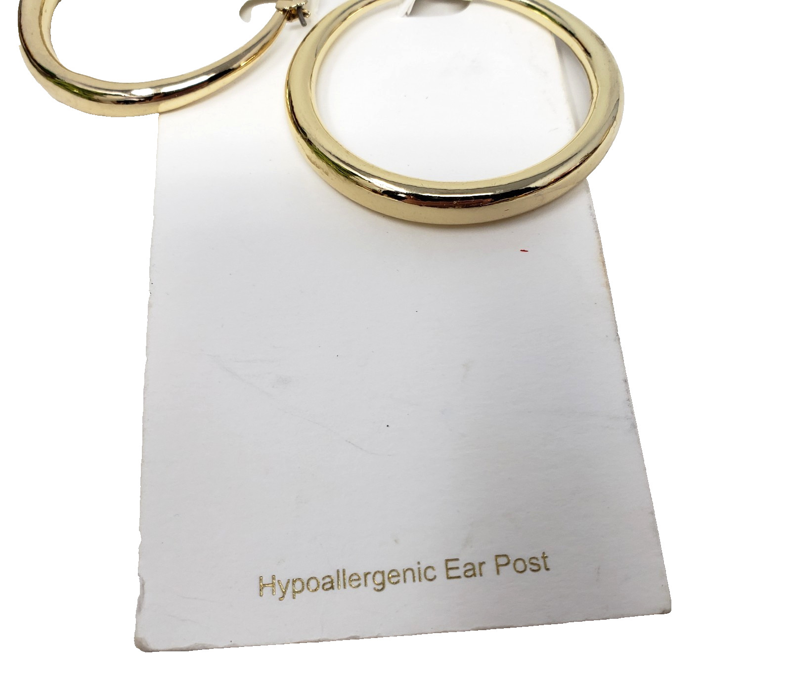J Crew Factory Hoop Earrings Thick Chunky Gold-Plated Brass 40mm (Approx 1 1/2″)