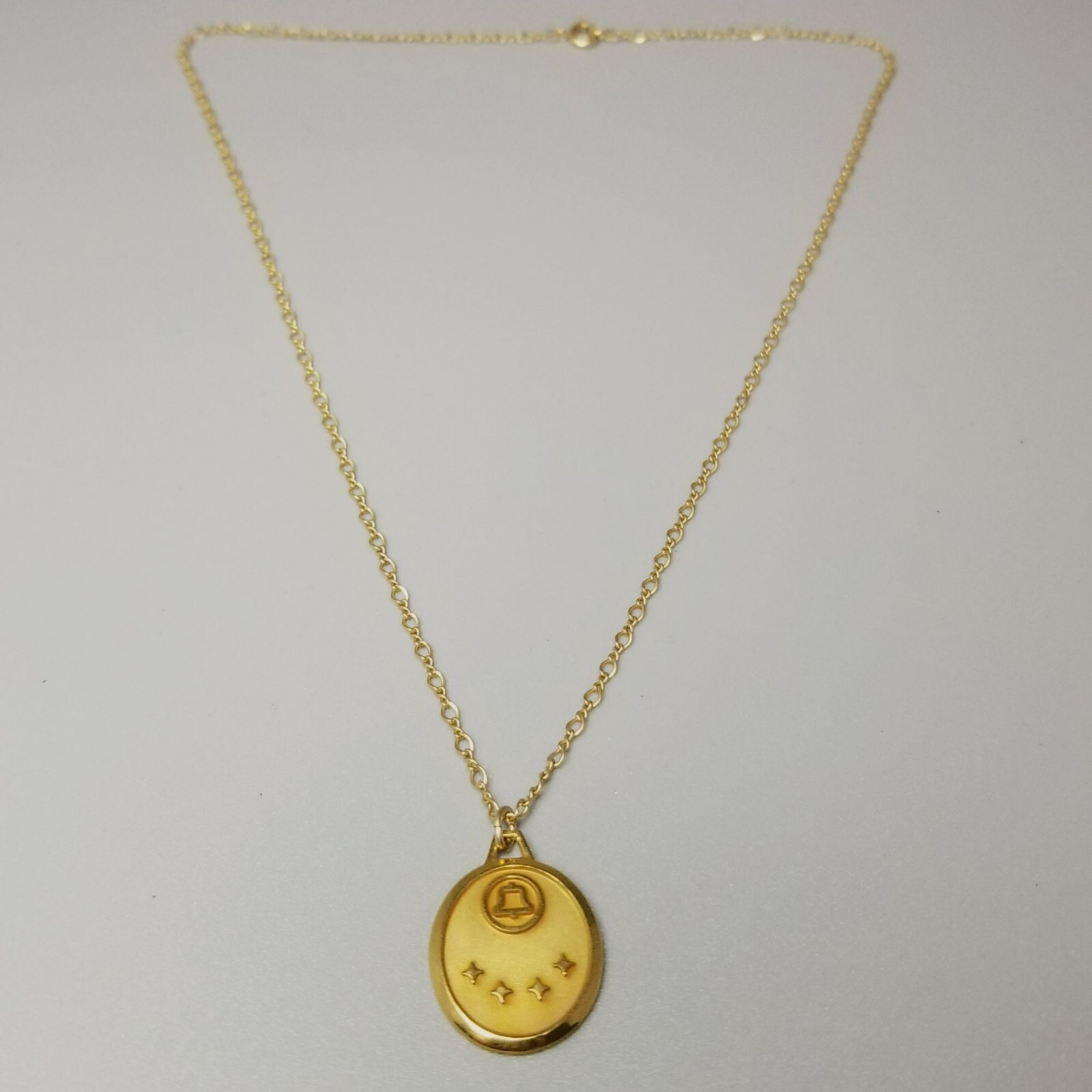 Vintage Bell Telephone Pendant Charm Necklace LGB Signed 1/5 10k Gold Filled